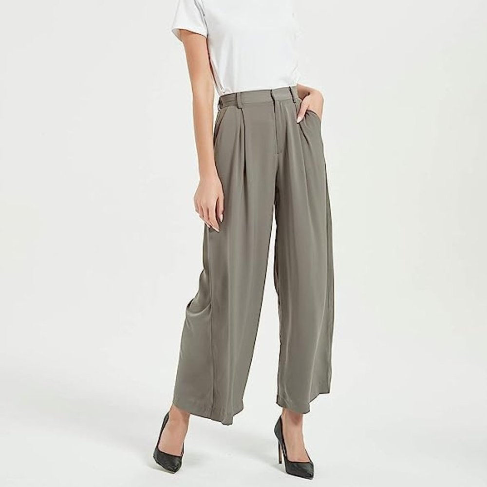 NWT Tronjori High Waist Casual Wide Leg Long Palazzo Pants Trousers Regular